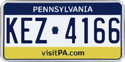 PA license plate KEZ4166