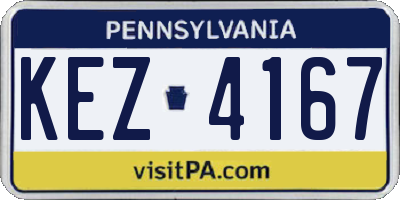 PA license plate KEZ4167