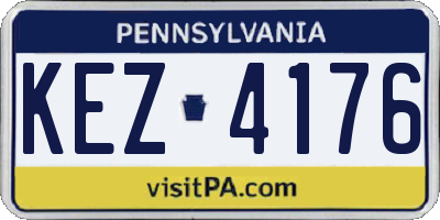 PA license plate KEZ4176
