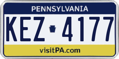 PA license plate KEZ4177