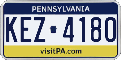 PA license plate KEZ4180