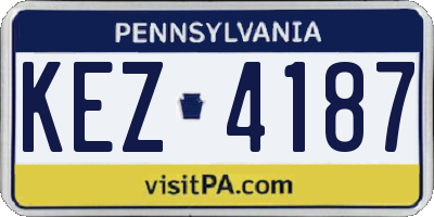 PA license plate KEZ4187
