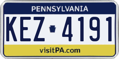 PA license plate KEZ4191