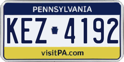 PA license plate KEZ4192