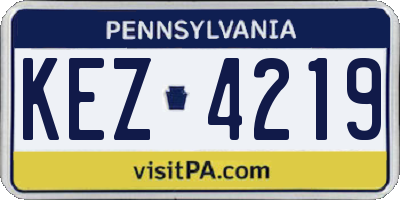 PA license plate KEZ4219