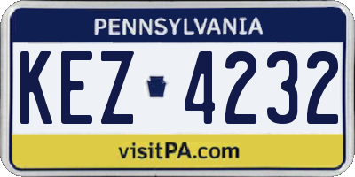 PA license plate KEZ4232