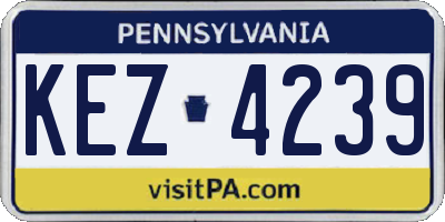 PA license plate KEZ4239
