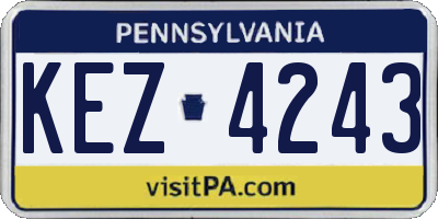 PA license plate KEZ4243