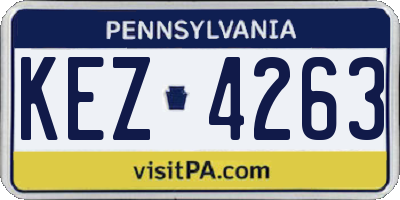 PA license plate KEZ4263