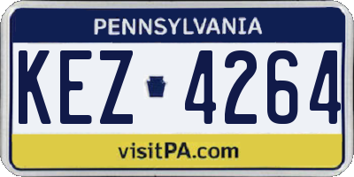 PA license plate KEZ4264