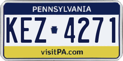 PA license plate KEZ4271