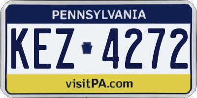 PA license plate KEZ4272