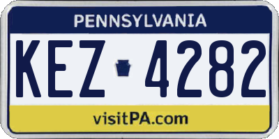 PA license plate KEZ4282