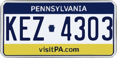 PA license plate KEZ4303
