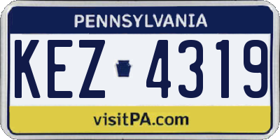 PA license plate KEZ4319