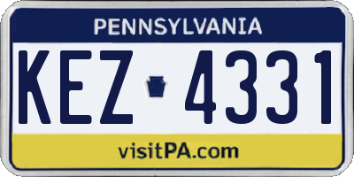 PA license plate KEZ4331