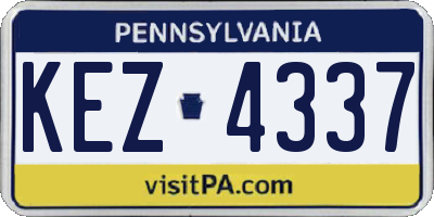 PA license plate KEZ4337