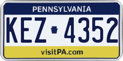 PA license plate KEZ4352