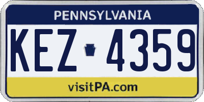 PA license plate KEZ4359