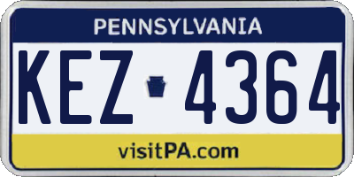 PA license plate KEZ4364