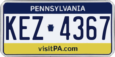 PA license plate KEZ4367