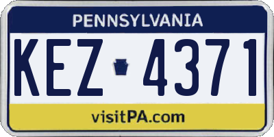 PA license plate KEZ4371