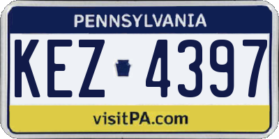 PA license plate KEZ4397