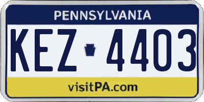 PA license plate KEZ4403