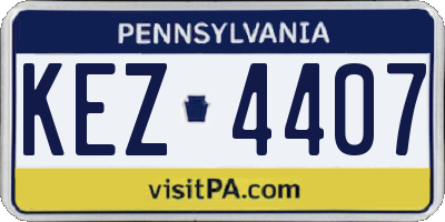 PA license plate KEZ4407