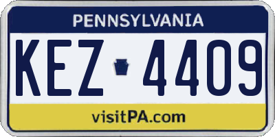PA license plate KEZ4409