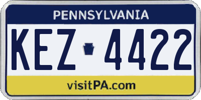 PA license plate KEZ4422
