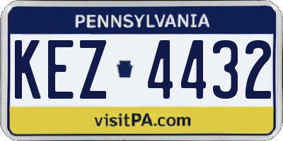 PA license plate KEZ4432