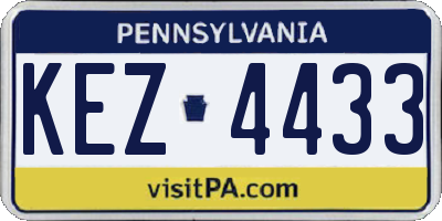 PA license plate KEZ4433