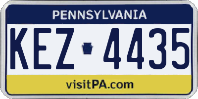 PA license plate KEZ4435