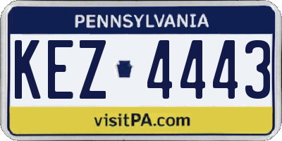 PA license plate KEZ4443