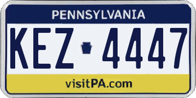 PA license plate KEZ4447