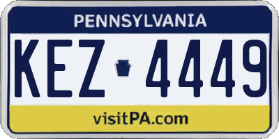 PA license plate KEZ4449