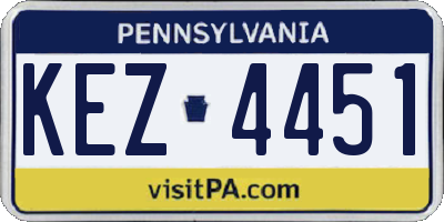 PA license plate KEZ4451