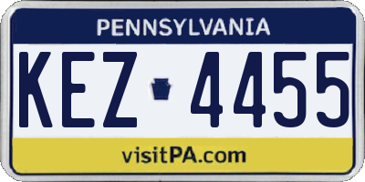 PA license plate KEZ4455