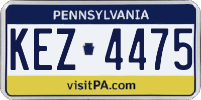 PA license plate KEZ4475