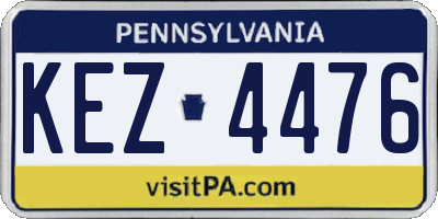 PA license plate KEZ4476