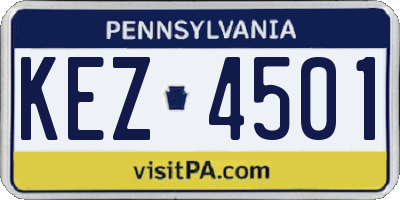 PA license plate KEZ4501