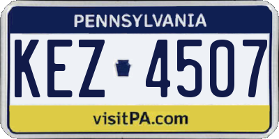 PA license plate KEZ4507