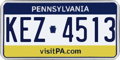 PA license plate KEZ4513