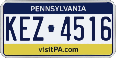 PA license plate KEZ4516