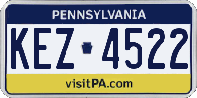 PA license plate KEZ4522