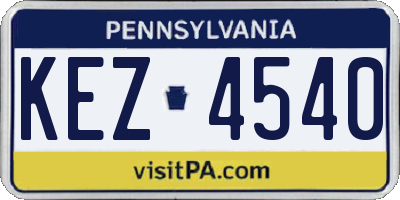 PA license plate KEZ4540