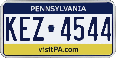 PA license plate KEZ4544