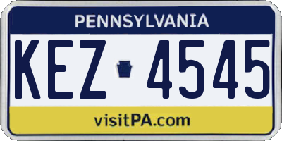 PA license plate KEZ4545