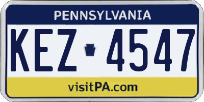 PA license plate KEZ4547